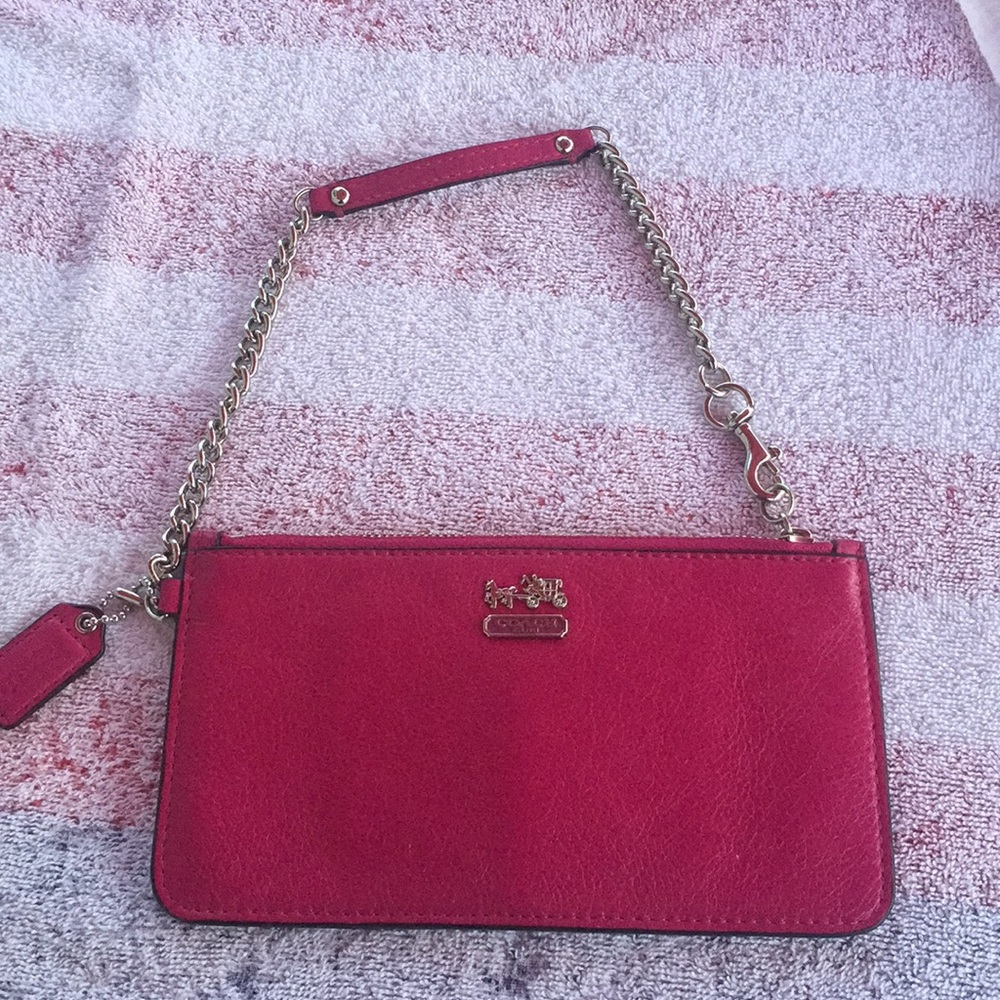 Coach Fuchsia wristlet